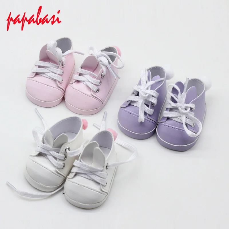 Fashion card shoes for 45cm American Girl and 43cm Zapf Baby Born Doll Mini pu