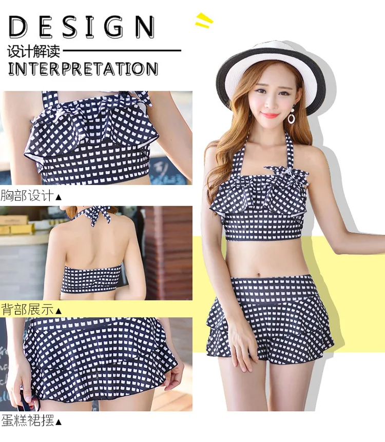 New Sexy Skirtini Bikini 2016 Beach Swimwear Women Swimsuit Push Up Bra High Waist Brazilian Tankini