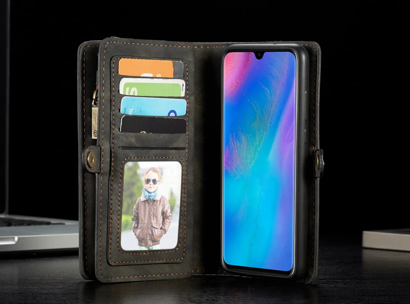 Чехол-бумажник для HUAWEI P30 Pro P30 Lite чехол многофункциональная молния кожаный чехол-книжка на магнитной застежке для HUAWEI P30Pro P30lite чехол