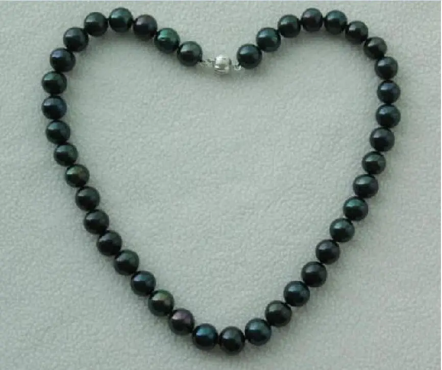 

Hot sale Charming 10-11mm genuine south sea Black Pearl Necklace 18 inch t a