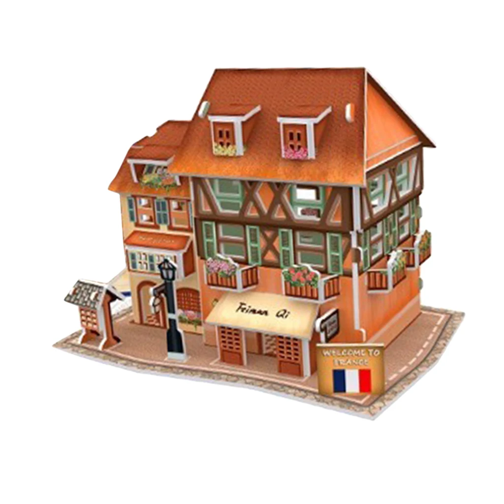 DIY Miniature Dollhouse Wooden Furniture Kit Handmade Crafts French Loft Apartment Model 1/24 Scale Puzzle Doll House Toys