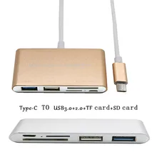 5-в-1 Тип с разъемами типа C и USB 3,0+ USB 2,0 кабель+ кабель Micro USB+ кабель SD/устройство для считывания с tf-карт комбо для VGA кабель ноутбука A30