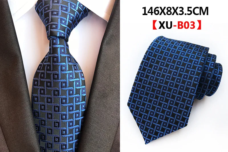 Классический Пейсли шелковый галстук Модные мужские галстуки для свадьба галстук-бабочка роскошный клетчатый полосатый галстук - Цвет: XU-B03