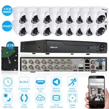 KKmoon 16CH CCTV система 1080N AHD CCTV DVR 960P 3,6 мм 16 шт. ИК-камера для наблюдения в помещении