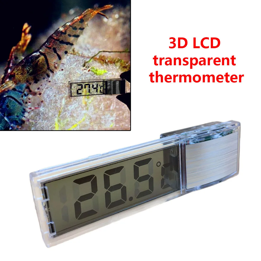 

Fish Tank Temp Meter Aquarium Thermometer Multi-Functional LCD 3D Digital Electronic Temperature Measurement