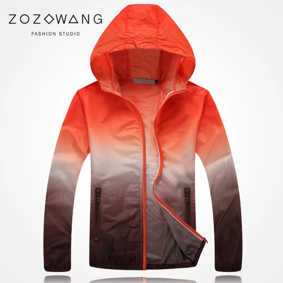 Zozwang Unisex Fashion Slim Coat UV Coat rainbow Sunscreen Clothing Plus Size Long Sleeved Casual Jacket Women Basic Coats