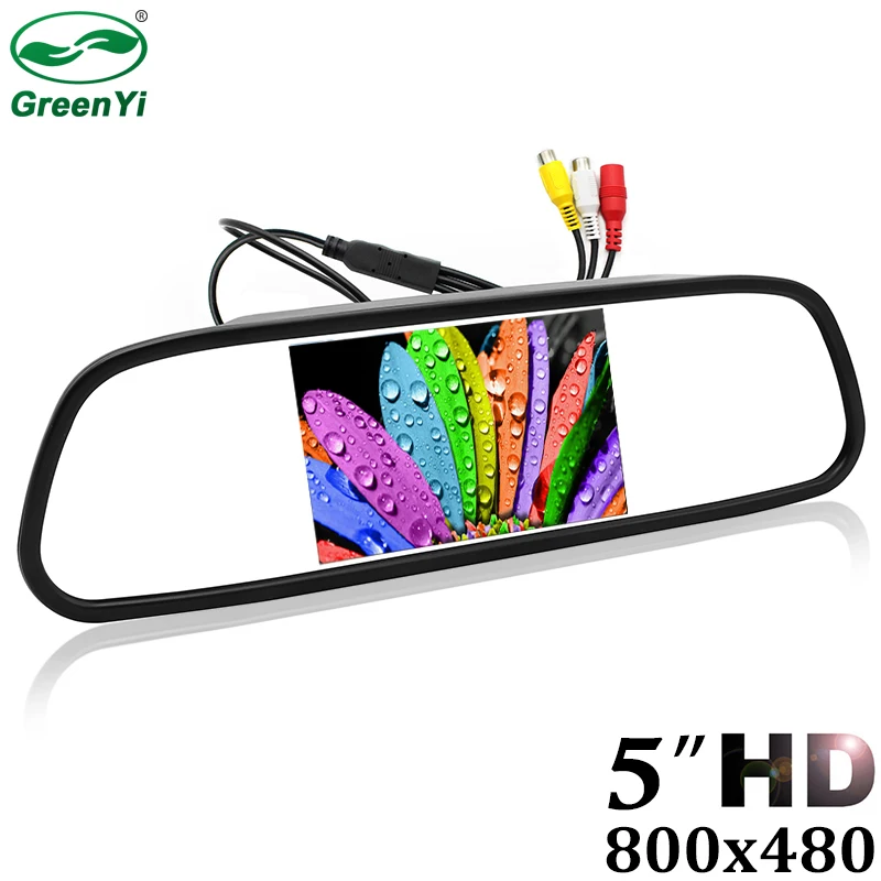 

High Resolution HD 5" Car Rearview Mirror Monitor 2CH Video Input 800*480 DC 12V~24V 5 Inch Car Video Parking Monitors