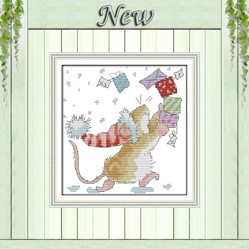 

Little mouse collection of letters painting counted printed on canvas DMC 14CT 11CT Cross Stitch Needlework Sets Embroidery kits