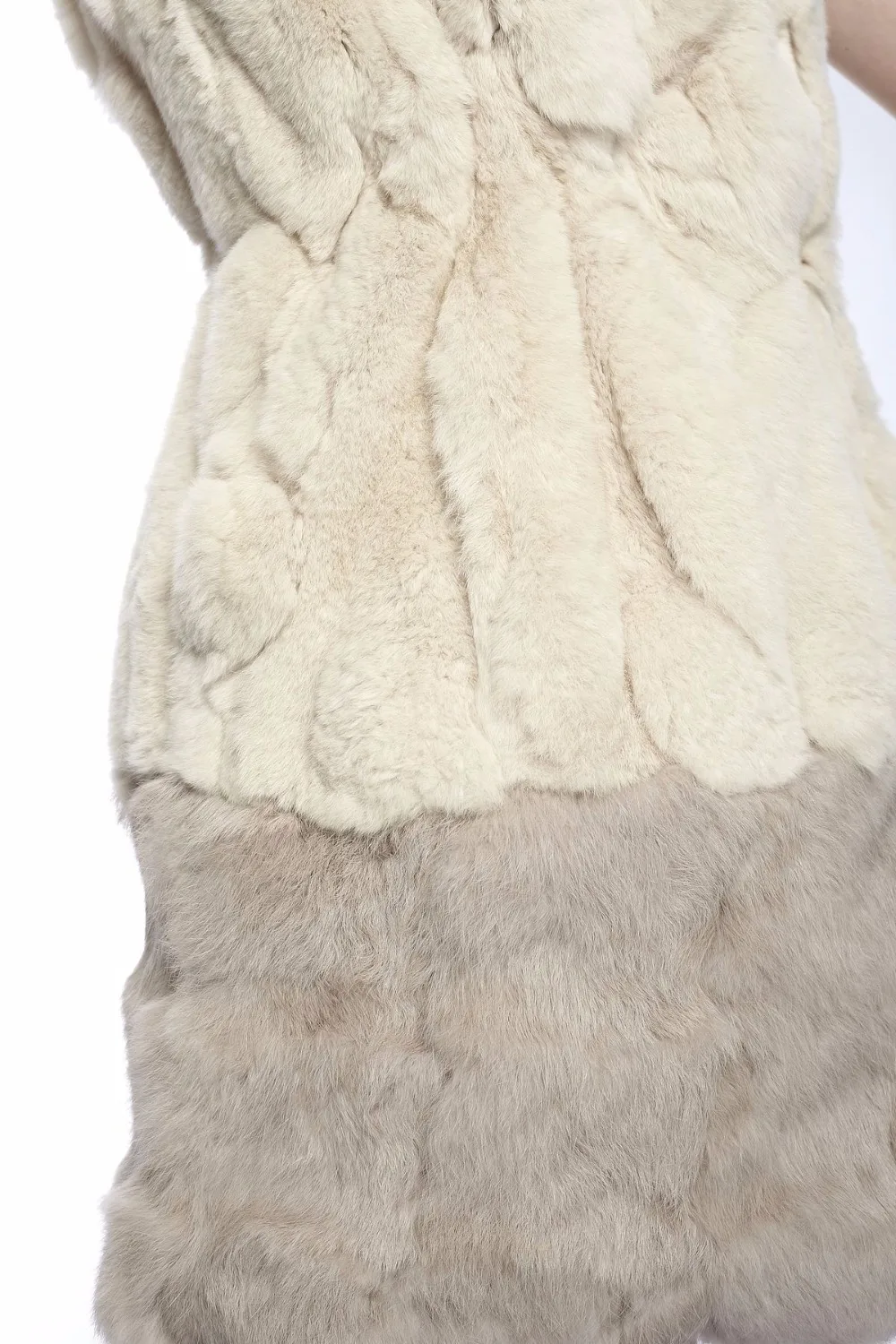 black puffer ZY88012 Women Elegant Real Winter Rex Rabbit Fur With Hooded Long Fur Vest Waistcoat Gilet Slim Fur Vest petite long puffer coat