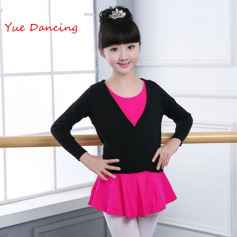 

Girls Knitted Ballet Dance Wear Child Sweaters Coat Gymnastic Leotard High Waist Ballet Dance Jacket Kids Warm-Up Ballet Outwear