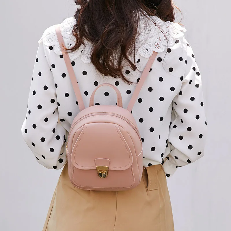 

Women Mini PU Backpack Plug Lock Large Capacity Single Shoulder Bag for Party Shopping MSJ99