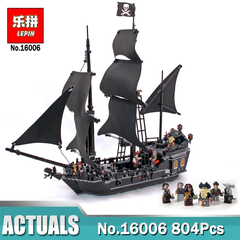 

Lepin 16006 804pcs Pirates of the Caribbean The Black Pearl Ship Model Building Blocks Compatible Legoing 4184