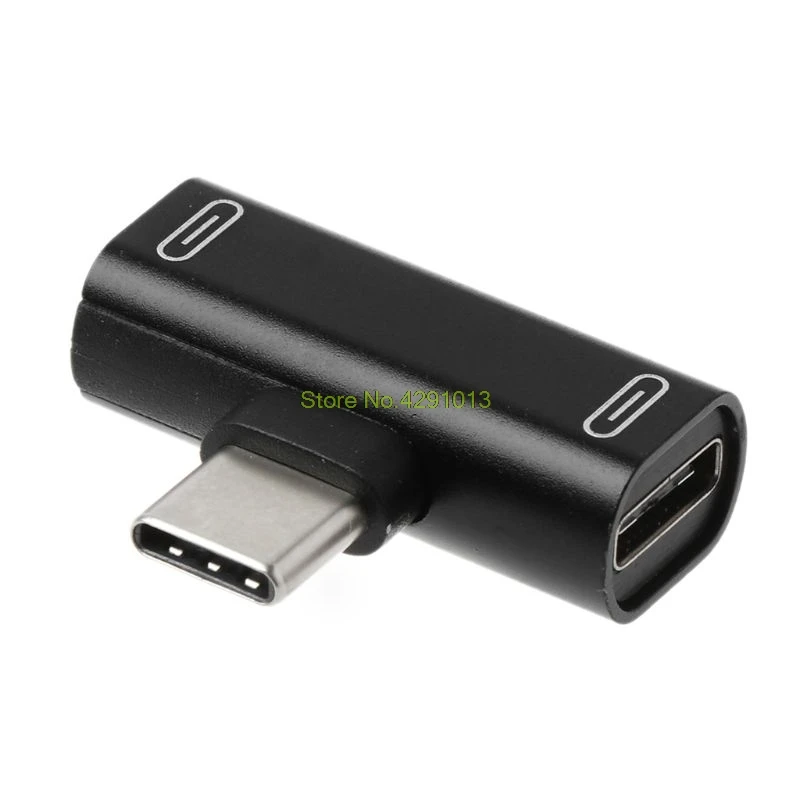 Двойной тип C USB-C наушники аудио зарядка зарядное устройство адаптер сплиттер конвертер для Xiaomi Прямая Поддержка - Цвет: 4NB101348-BK