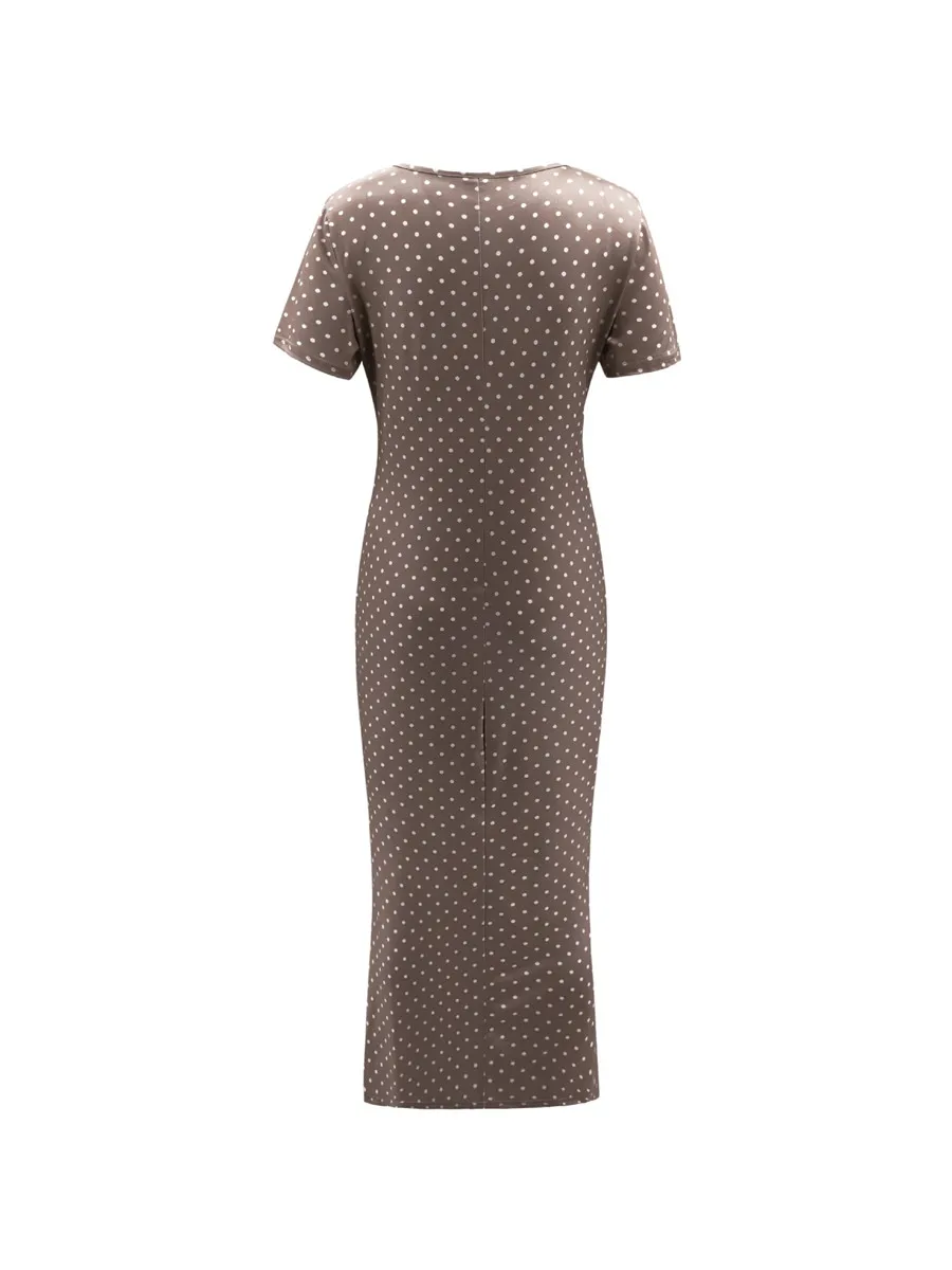 Gladiolus Sexy Bodycon Summer Dress Women 2019 Short Sleeve O Neck Polka Dot Women Maxi Dress Spring Ladies Sexy Club Dresses (23)
