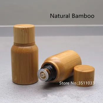 

10Pcs 10ml Bamboo Glass Essence Oil Bottle Refillable Amber Glass Bottle For DIY Travel Esencia Botella De Aceite Screw Cap Plug