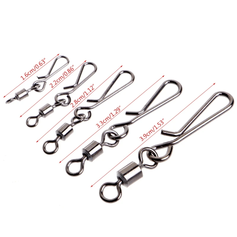 

50pcs Rolling Swivels Interlock Snap Size 10 8 6 4 2 Connector Terminal Tackle Fishhooks connector