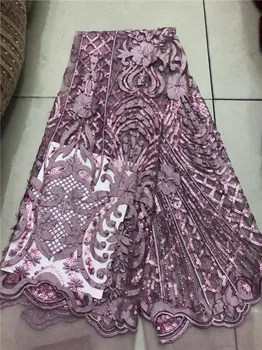 

onion 2019 High Quality Nigerian Tulle Lace Fabrics Latest Beaded Mesh African Lace Fabric Bride French Net Lace Fabric(FJ-3-19