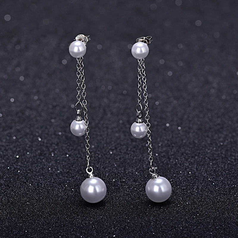

2019 Women's Earrings Elegant Pearl Earrings For Women Accessories Jewelry Vintage Long Dangle Tassel Earrings boucle d'oreille