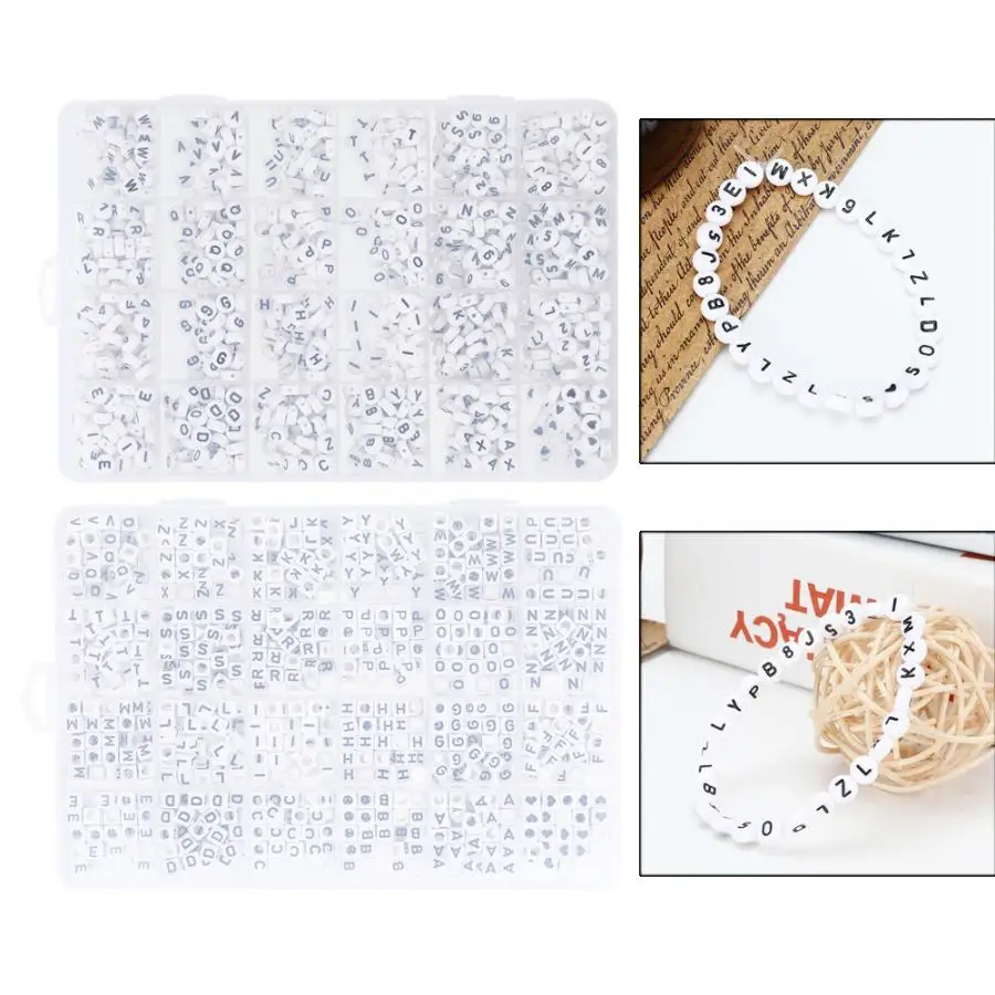 Professional DIY Digital English Alphabet Number Letter Bracelet Necklace Beads for Jeweler Jewelry Making Unique Gift l | Украшения и