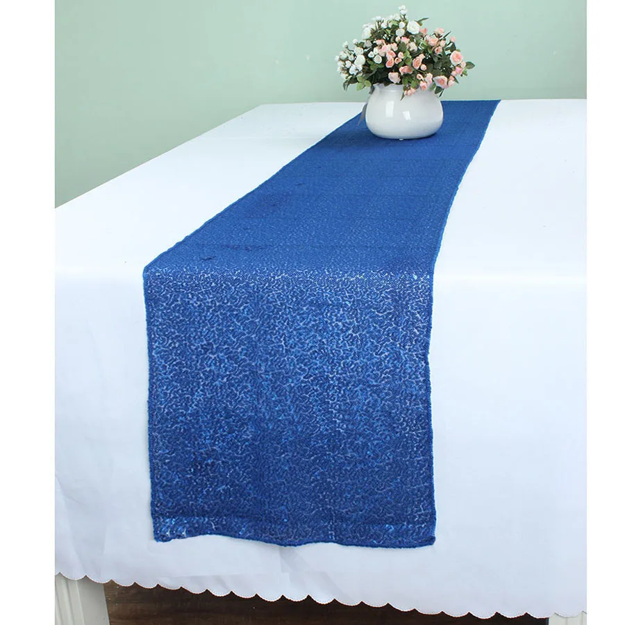 12 X 96 Royal Blue Banquet Sequin Table Runners Wedding Event