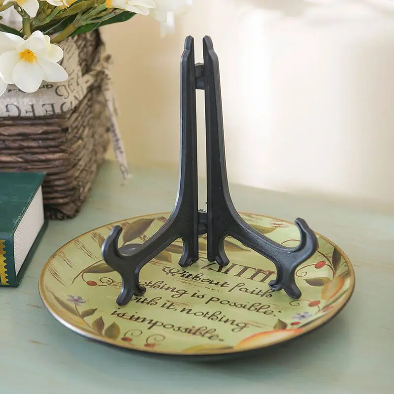 

Hot Black Plastic Display Easel Stand Rack Dish Plate Frame Picture Photo Book Pedestal Holder 4 Sizes 3 "5" 7 "9" Home Storage