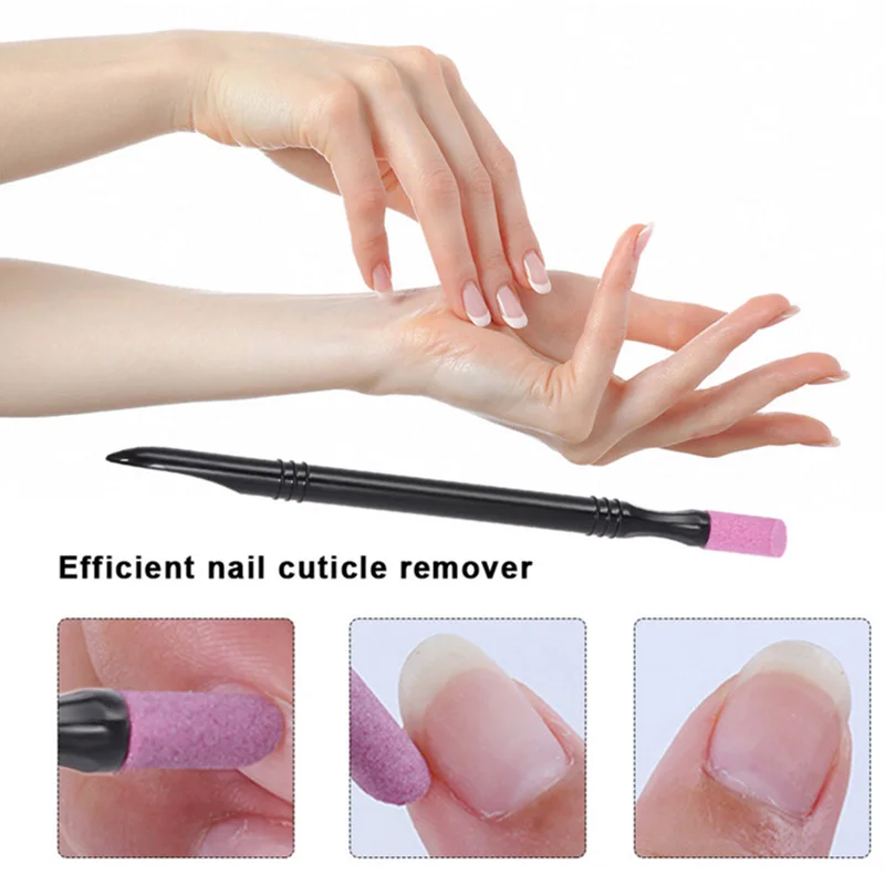Empurrador da Cutícula do Unha Cabeça de Esfrega Pedra de Quartzo Empurrador de Cutícula Lote Corte Caneta Vara Colher Manicure Ferramentas Unha Care Atacado 50 Pçs - 3 Empurradores de cutícula