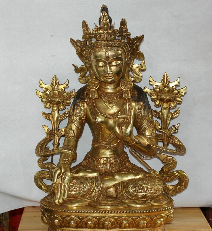 

Collectible bronze S2169 26" Chinese Bronze gilding seat 7 eyes White spirit of Compassion Goddess Statue B0403