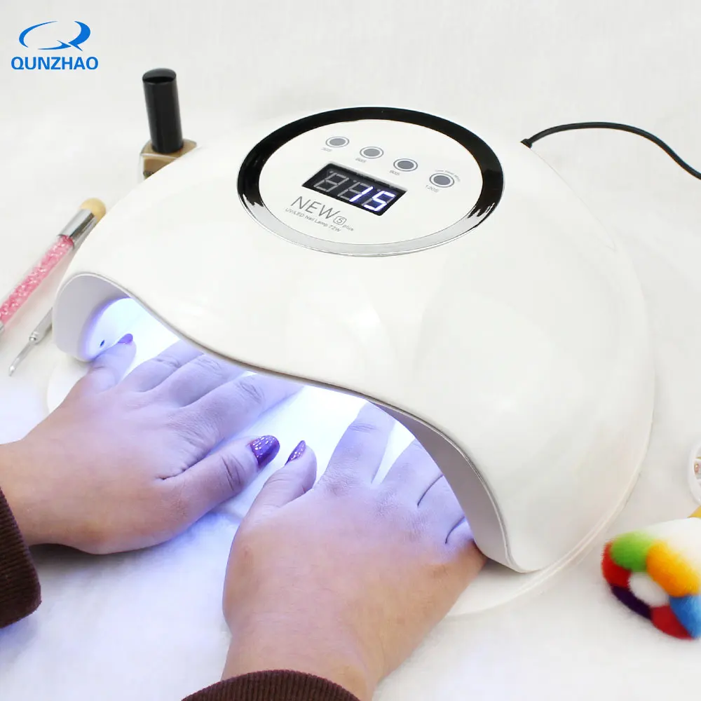 

New 5 Plus Nail Drying Cabinet Dual Light Source Fast Curing Gel Varnish 72W Polished Nail Dryer With Timing Device
