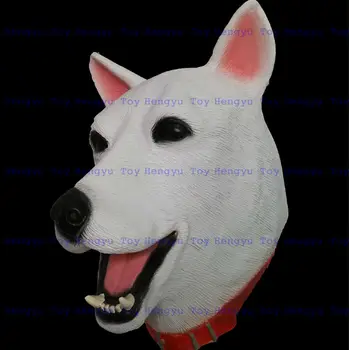 

Realistic Latex White Polar Bear Dog Mask - Christmas new Year Costume