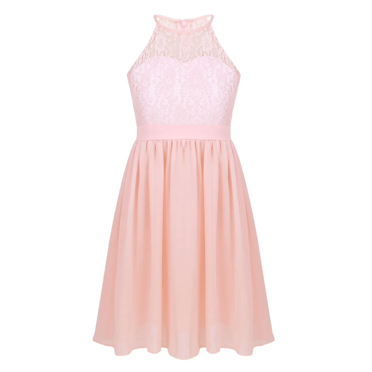 Tiaobug/платье для девочек с цветочной вышивкой; коллекция года; кружевное платье с цветочным узором для свадебной вечеринки; бальное платье Принцесса; пышные Вечерние платья из тюля - Цвет: Pink