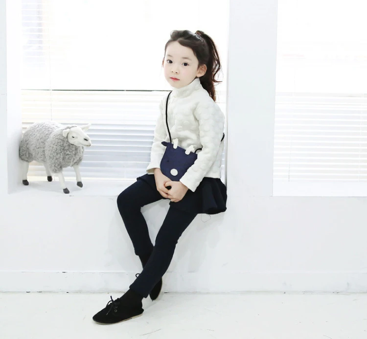 eight year old girls plus velvet thick skirt pants winter new models