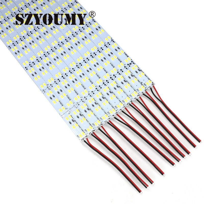 SZYOUMY двухрядный 1 м 12 в 144 светодиодный S SMD 5630 5730 светодиодный бар жесткая Светодиодная лента 100 см шкаф свет холодный белый, 200 м/лот