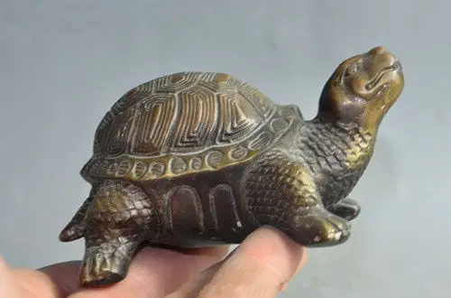 

Auspicious chinese folk fengshui bronze Longevity Turtle Tortoise lucky statue#5