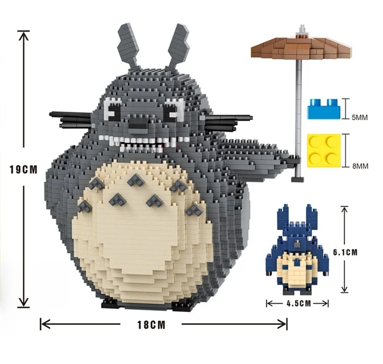 HC большой размер блоки Тоторо мини блоки стежка микро блоки Супер Марио DIY строительные игрушки Juguetes модель аукциона детские подарки 9005