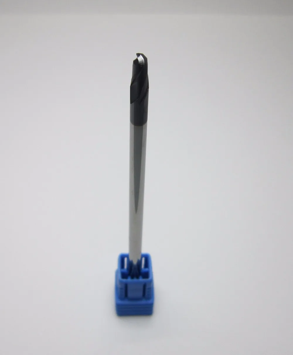

10PCS Total length long 100mm Dia 4mm lengthened HRC45 R2.0 2 flutes Carbide Ball Nose End Mills milling cutter for steel
