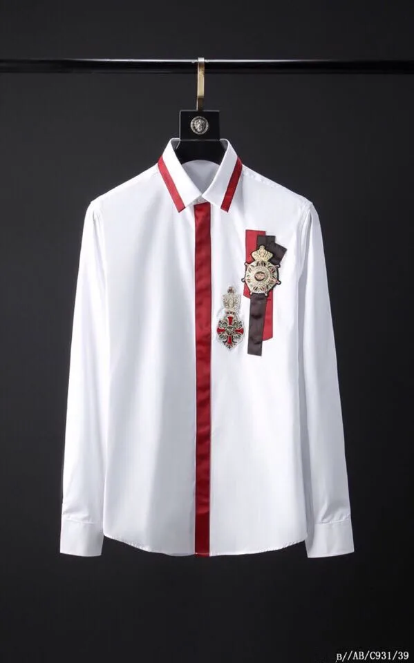 

AH04364 Fashion Men's Shirts 2019 Runway Luxury famous Brand European Design party style Men's Clothing