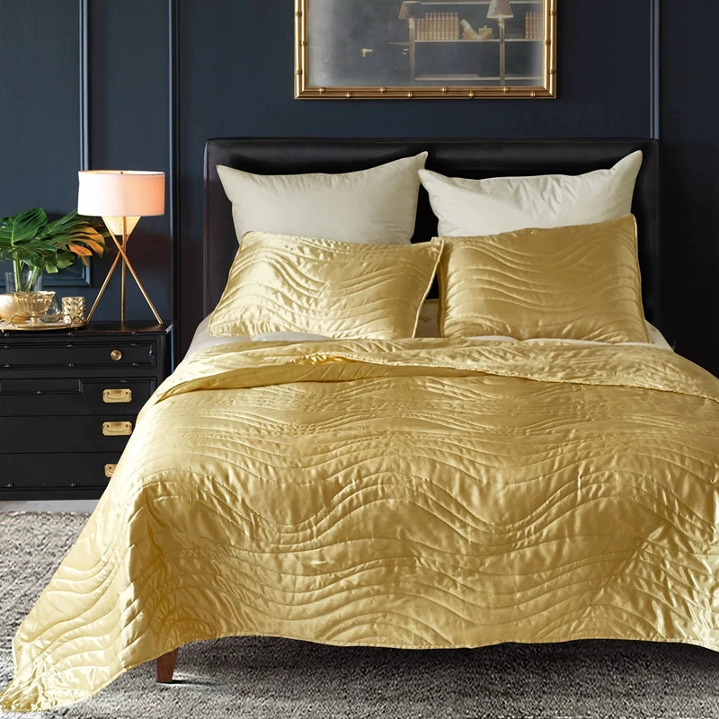 Famvotar роскошное качество супер мягкий комплект стеганого постельного покрывала 3 шт. queen King size Гипоаллергенное шелковое покрывало сплошное одеяло