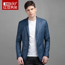Hodo Men s Casual Imitation Collar Pippin Then West Slim Male Leather Jacket Men Leather Jacket