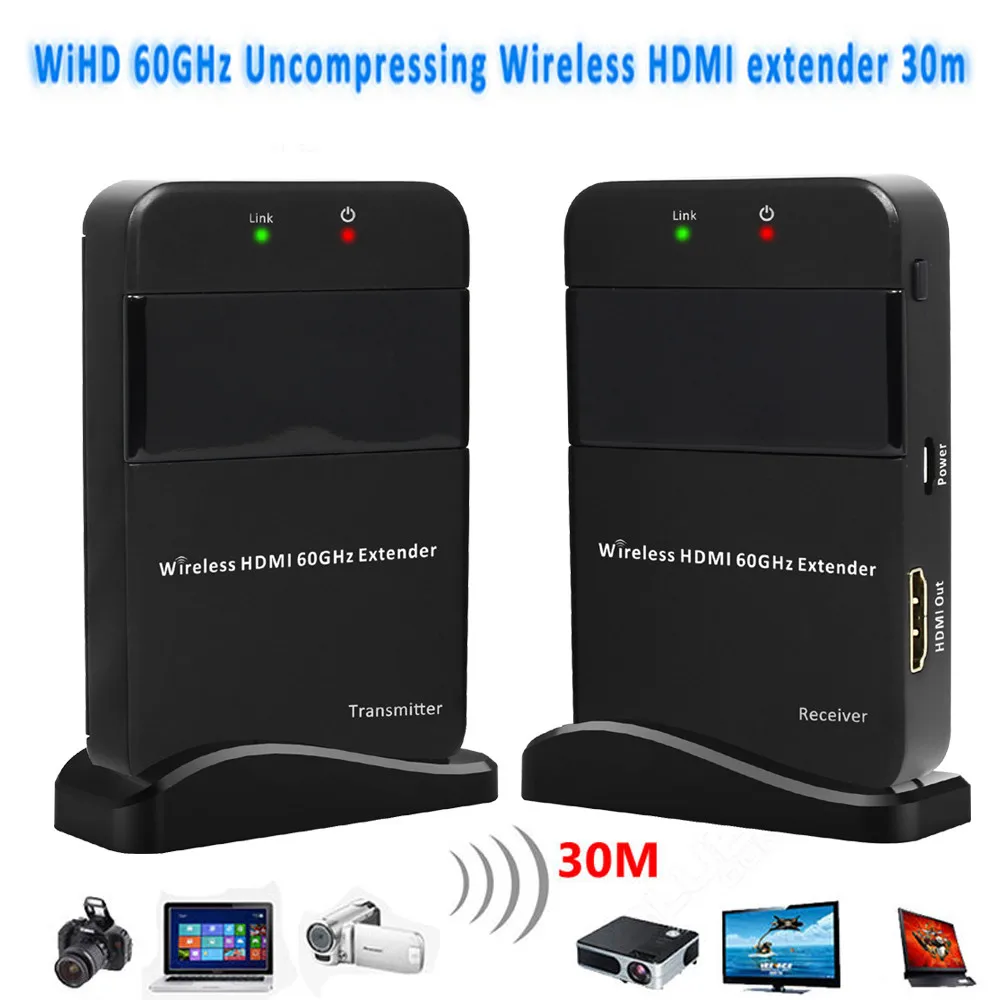 60GHz WHDI 100ft Wireless HDMI Transmitter Receiver ZY-DT210 HDMI Wireless Video Transmission Kit 1