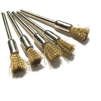 

Free shipping of 10pcs/set 3*6mm brass wire brush for brushing derusting polishing wheel grinding head flat steel wire