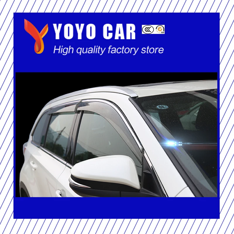 

4 Piece Injection molding trim vent shade rain sun wind deflector window visor for HIGHLANDER highlander 2009-2014 2015-2018