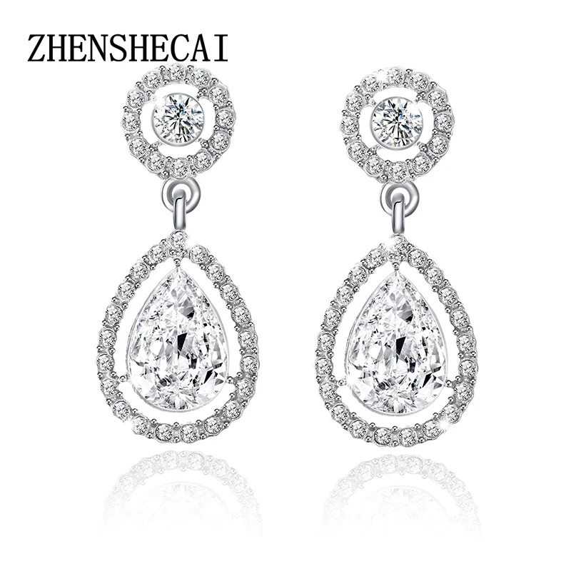 

Earrings Women Shining Crystal Vintage Retro Silver Romantic Dangle Drop Earrings Supernatural Accessories e0252