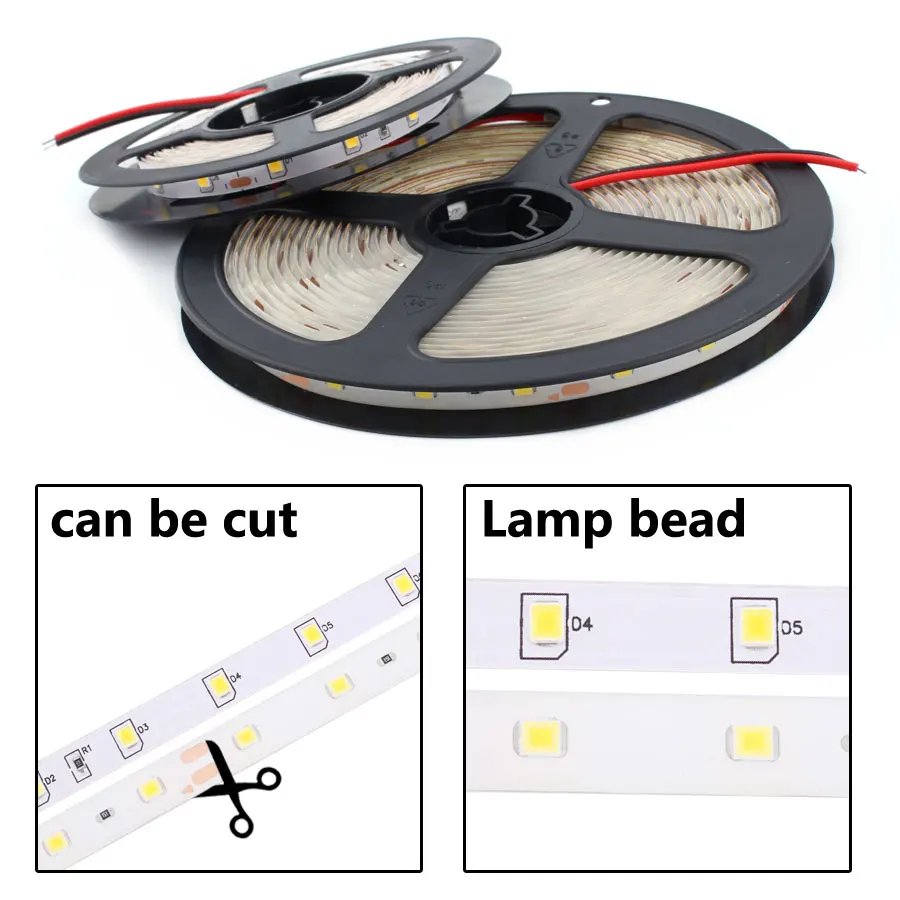 Светодиодный полосы 12 V светильник RGB SMD 2835 Водонепроницаемый, для детей от 1 года до 5 лет м 60 светодиодный/M RGB светодиодный светильник s полосы 12 вольт лента лампа диод светодиодный полосы ТВ Подсветка