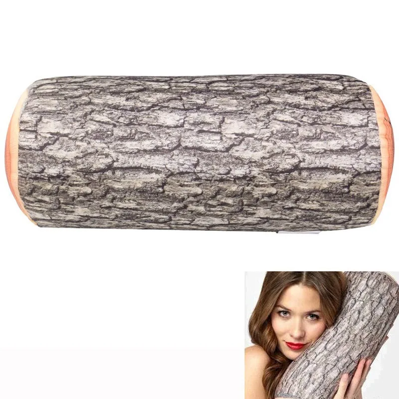 

Wood Log Pillow travesseiro Tree Stump Wood Texture Throw almofada travel neck body pillow In The Car Decorate 170x380cm