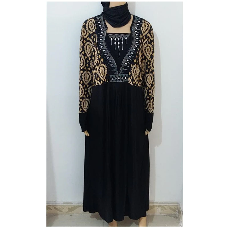 

1pcs/lot free shipping Muslim black abaya islamic clothing for women hot drilling dubai kaftan robe dress turkish abaya D215