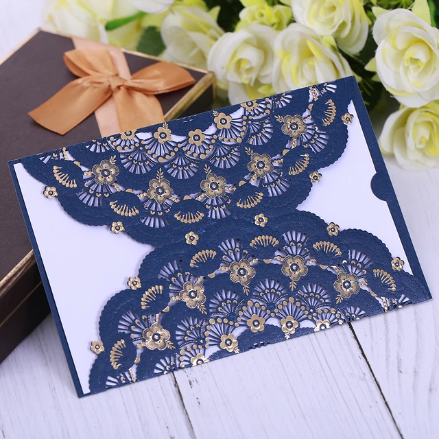 luxury business style wedding invitation card laser cut sweet 16