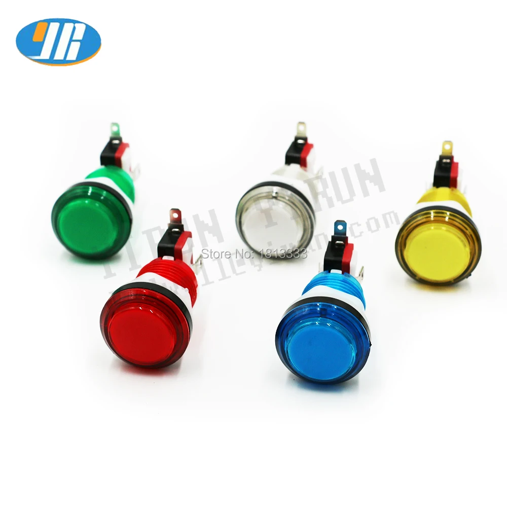 

50pcs 12V illuminated Push Button 32MM Arcade Buttons Switch Clear LED Button DIY Arcade