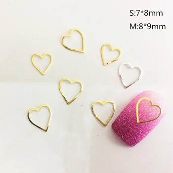 

500pcs/bag 2017 new Japan 3D Metal Nail Art Decoration Kawaii Heart Style Frame Charm DIY Nail Tools