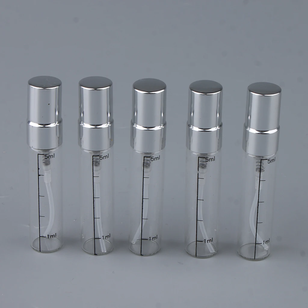 Lots 10 Exquisite Travel Glass Misting Bottles w/ Pump Sprayer, Empty Clear Perfume Atomizer for Cologne Splash Storage