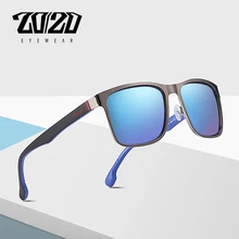 20/20 Марка Дизайн Классические Поляризованные Солнцезащитные Очки Мужчины Вождения Синий Объектив Металлические Оттенки Квадратные Очки Для Мужчин Очки Gafas PL367